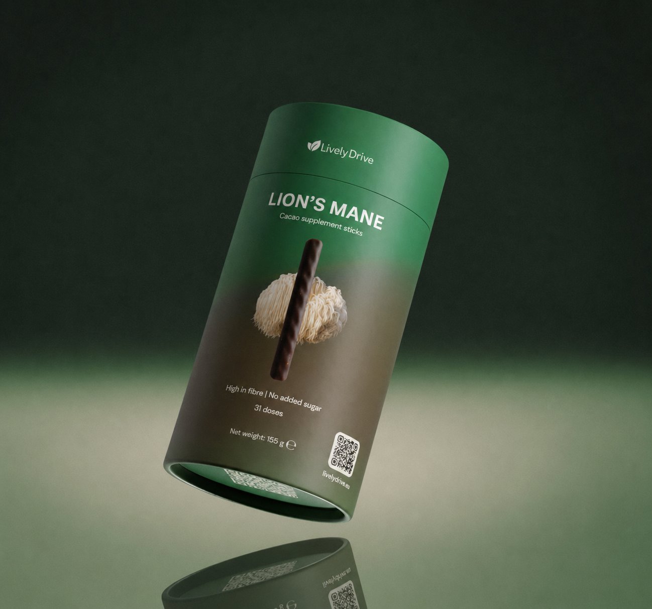 Lively Drive Lion's Mane cacao supplement sticks