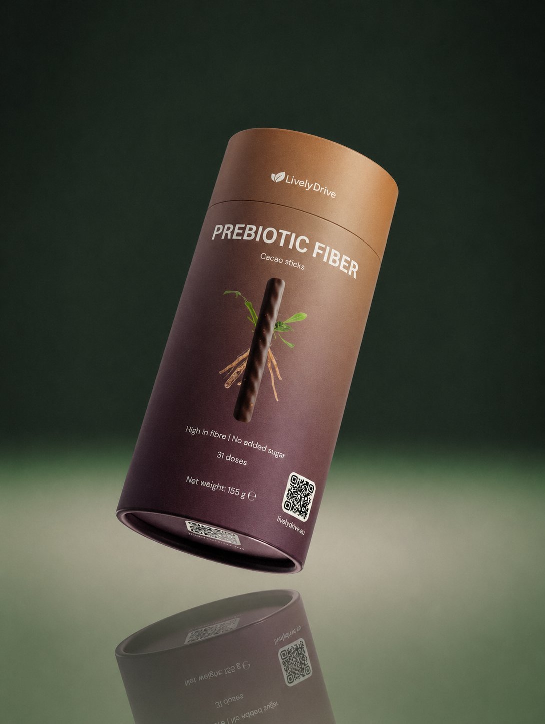 Lively Drive Prebiotic Fiber cacao supplement sticks